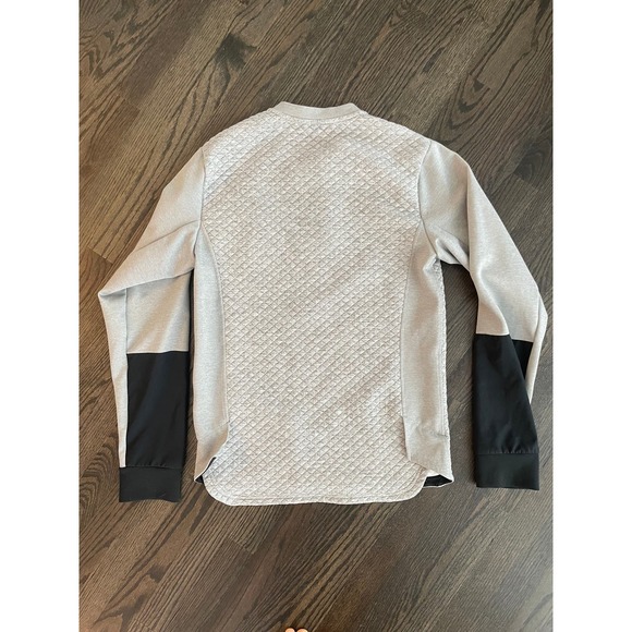 Mens Reebok gray black color block quilted zip sweater small - Picture 2 of 6